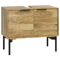 WASCHBECKENUNTERSCHRANK 80/66/42 cm  - Schwarz/Naturfarben, Natur, Holz/Metall (80/66/42cm) - Livetastic