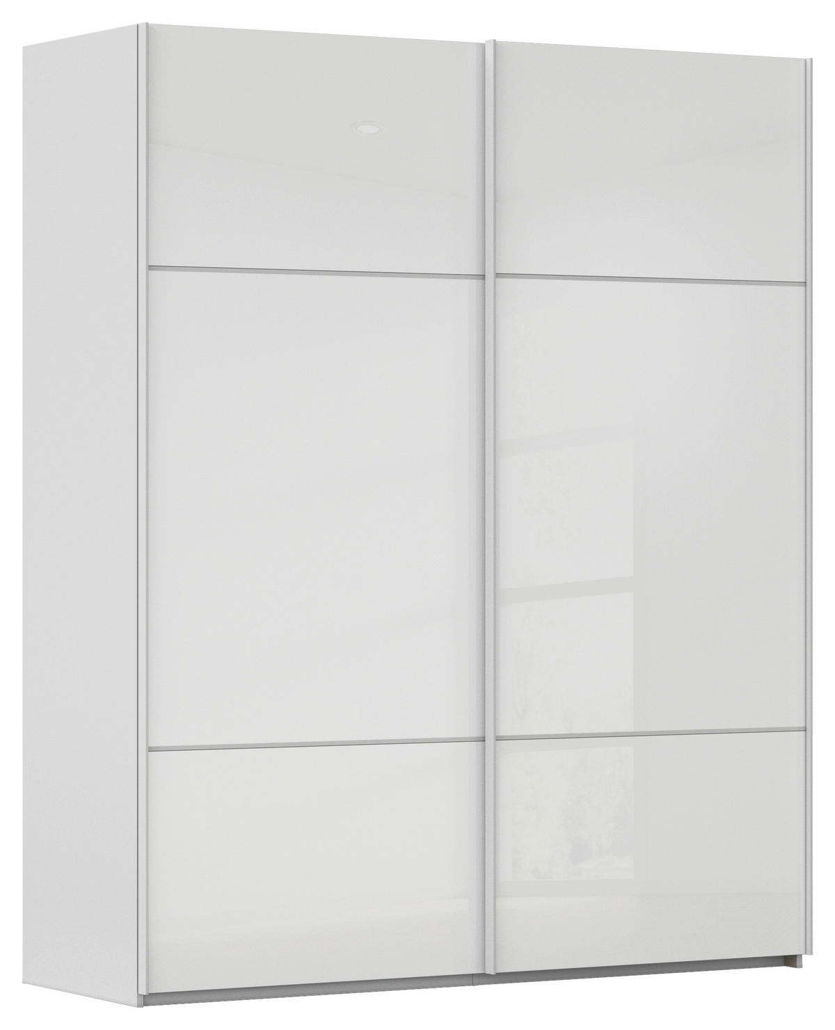 SCHWEBETÜRENSCHRANK  in Grau, Weiß  - Weiß/Grau, KONVENTIONELL, Glas/Holzwerkstoff (162/223/68cm) - Novel