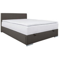 POLSTERBETT 120/200 cm, inkl. Bettkasten, Topper,  in Anthrazit  - Chromfarben/Anthrazit, KONVENTIONELL, Holz/Kunststoff (120/200cm) - MID.YOU