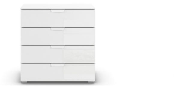 KOMMODE  in 80/81/42 cm  - Weiß, Design, Glas/Holzwerkstoff (80/81/42cm) - Carryhome