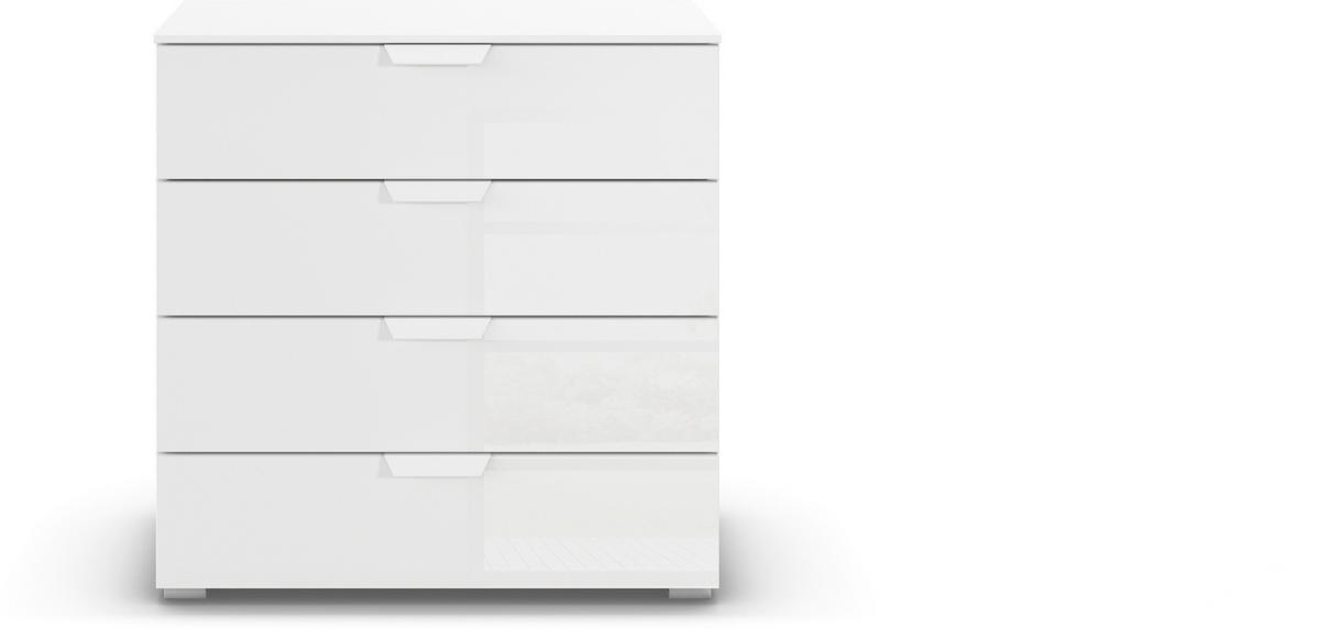 KOMMODE  in 80/81/42 cm  - Weiß, Design, Glas/Holzwerkstoff (80/81/42cm) - Carryhome