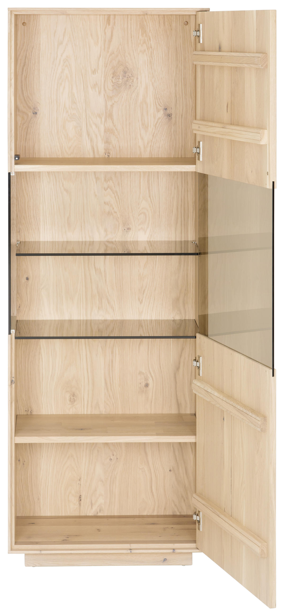 VITRINE  in massiv Asteiche Eichefarben - Eichefarben, Natur, Glas/Holz (60/166,6/36cm) - Anrei