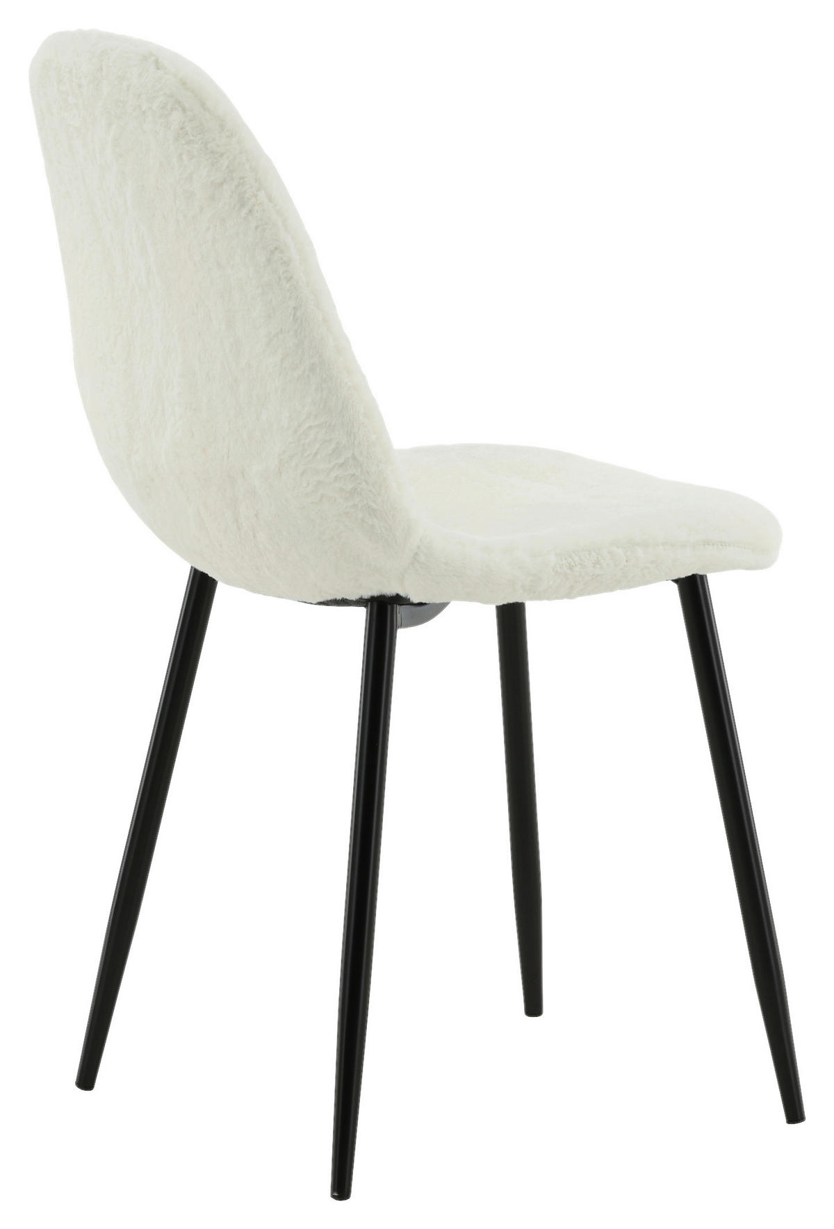 STOLSET 2 styck stål teddy tyg  - vit/svart, Design, metall/textil (44/87/53cm) - Livetastic