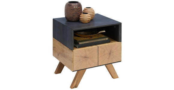 NACHTSCHRANK 45/50/40 cm - Eichefarben/Dunkelgrau, Design, Holz/Holzwerkstoff (45/50/40cm) - Carryhome