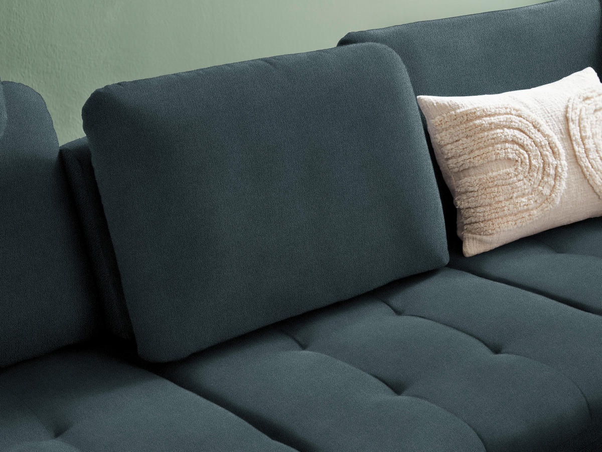 ECKSOFA in Flachgewebe Blau  288/233 cm  - Blau/Schwarz, Natur, Textil/Metall (288/233cm) - Valnatura