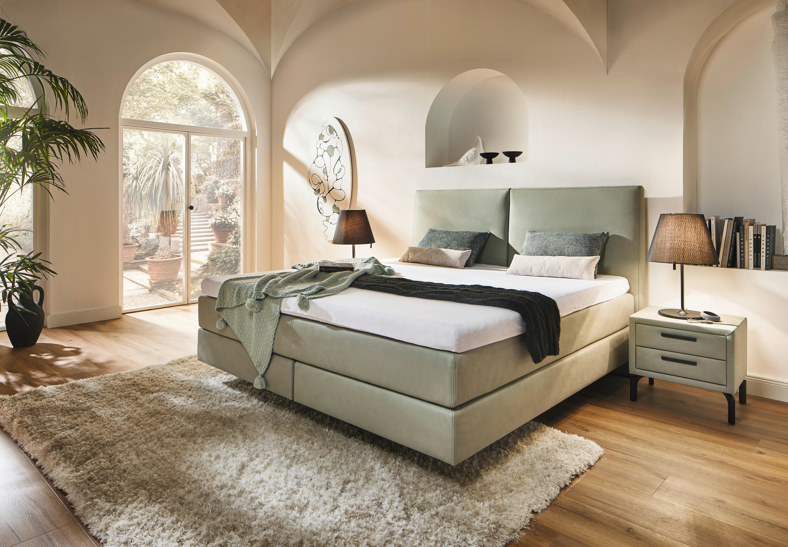 BOXSPRINGBETT 180/200 cm  in Mintgrün  - Mintgrün, KONVENTIONELL, Textil (180/200cm) - Dieter Knoll