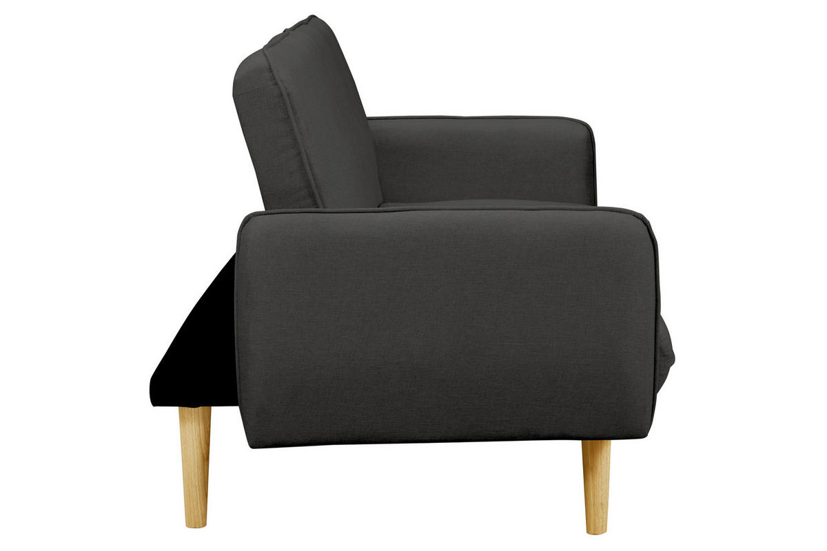 3-SITZER-SOFA in Struktur Dunkelgrau  - Dunkelgrau/Naturfarben, MODERN, Holz/Textil (188/80/85cm) - Livetastic
