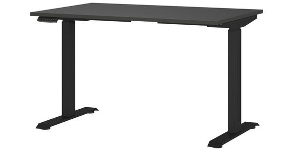 SCHREIBTISCH höhenverstellbar, in verschiedenen Holz-Dekoren erhältlich - Schwarz, MODERN, Holzwerkstoff/Metall (120/80/72-118cm) - Novel