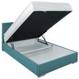 BOXBETT 140/200 cm  in Petrol  - Chromfarben/Petrol, KONVENTIONELL, Kunststoff/Textil (140/200cm) - Carryhome