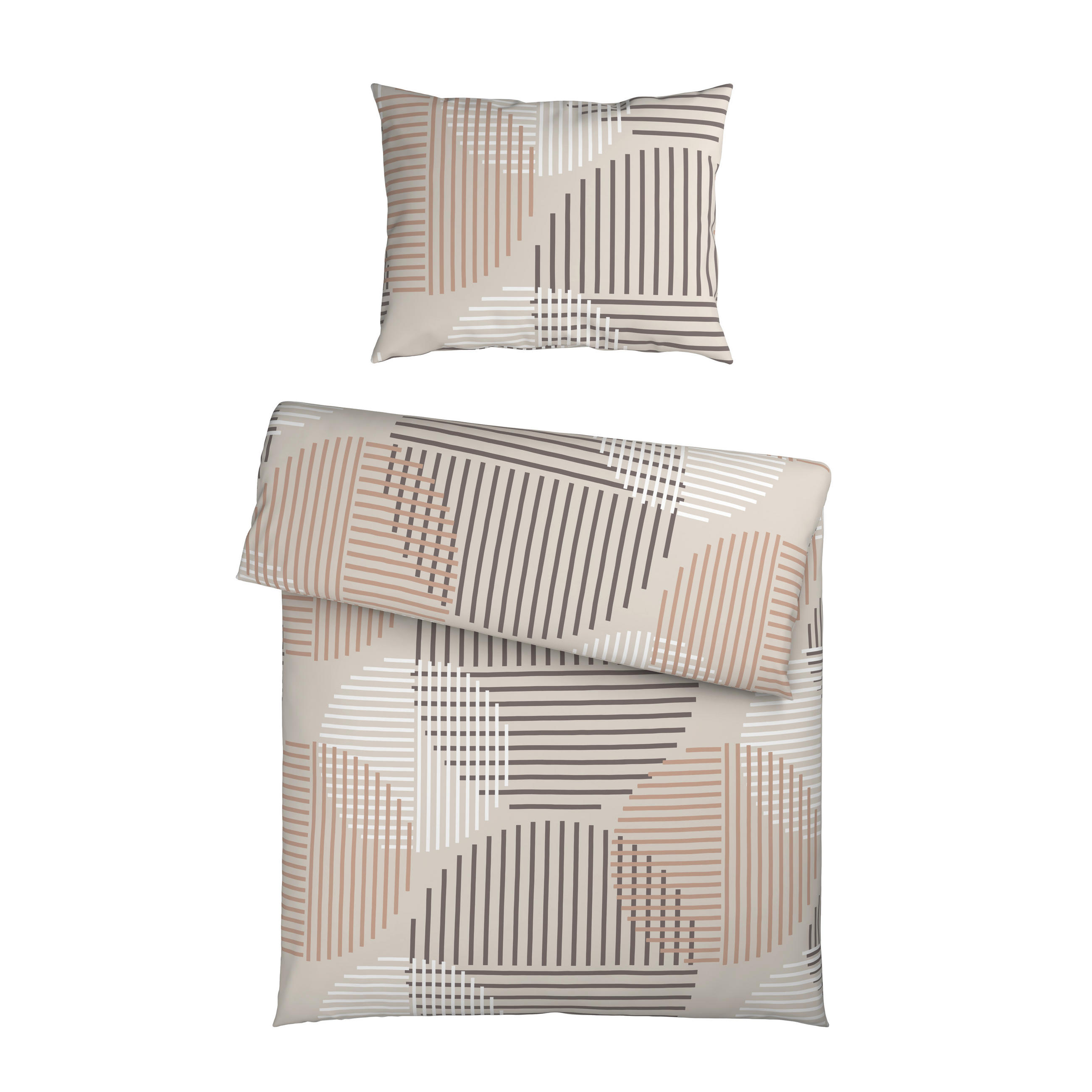 BETTWÄSCHE 2-teilig Satin 140/200 cm  - Braun, KONVENTIONELL, Textil (140/200cm) - Novel