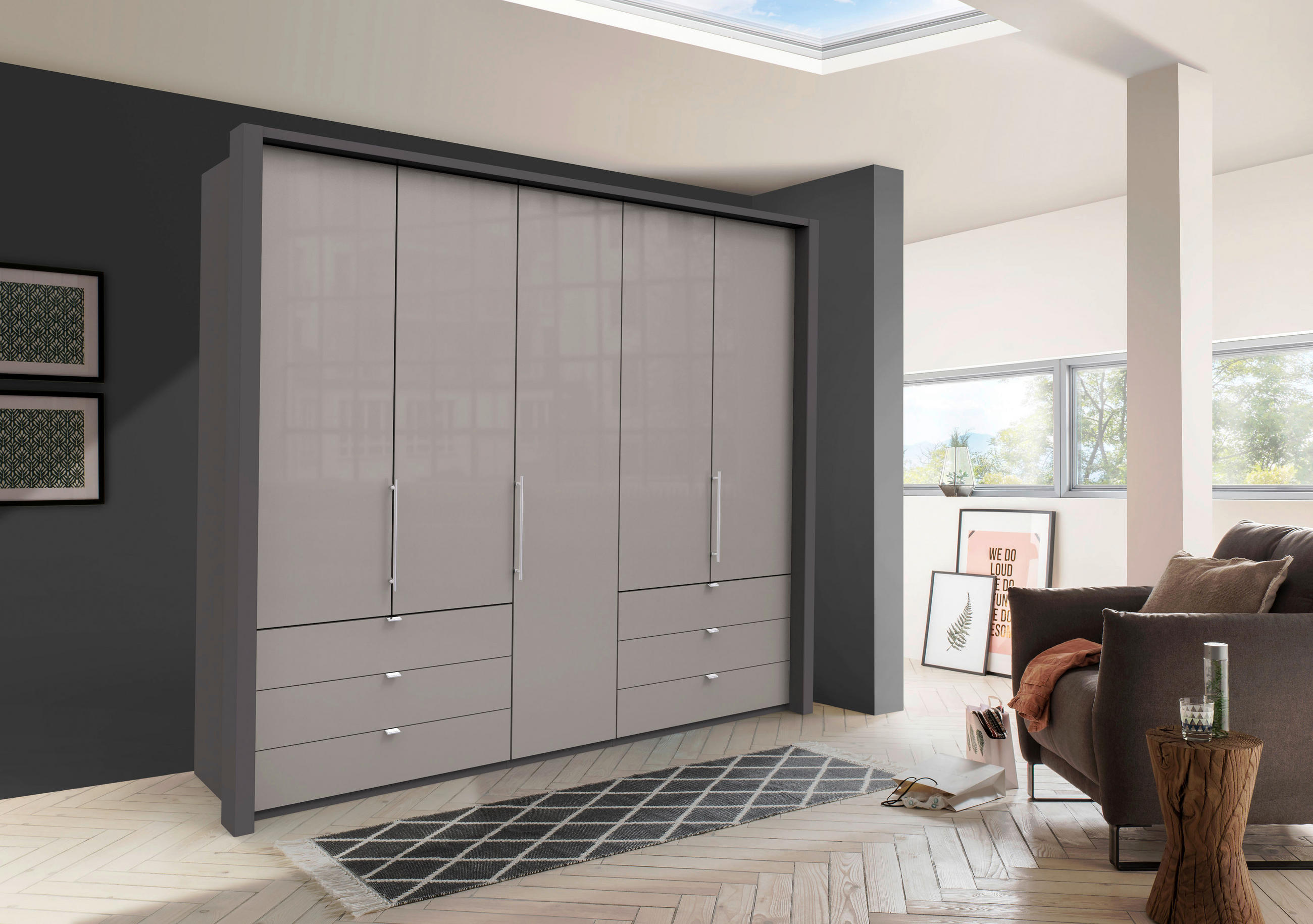 PASSEPARTOUTRAHMEN LOFT - Dunkelgrau, Konventionell, Holzwerkstoff (256/220/12cm) - Venda