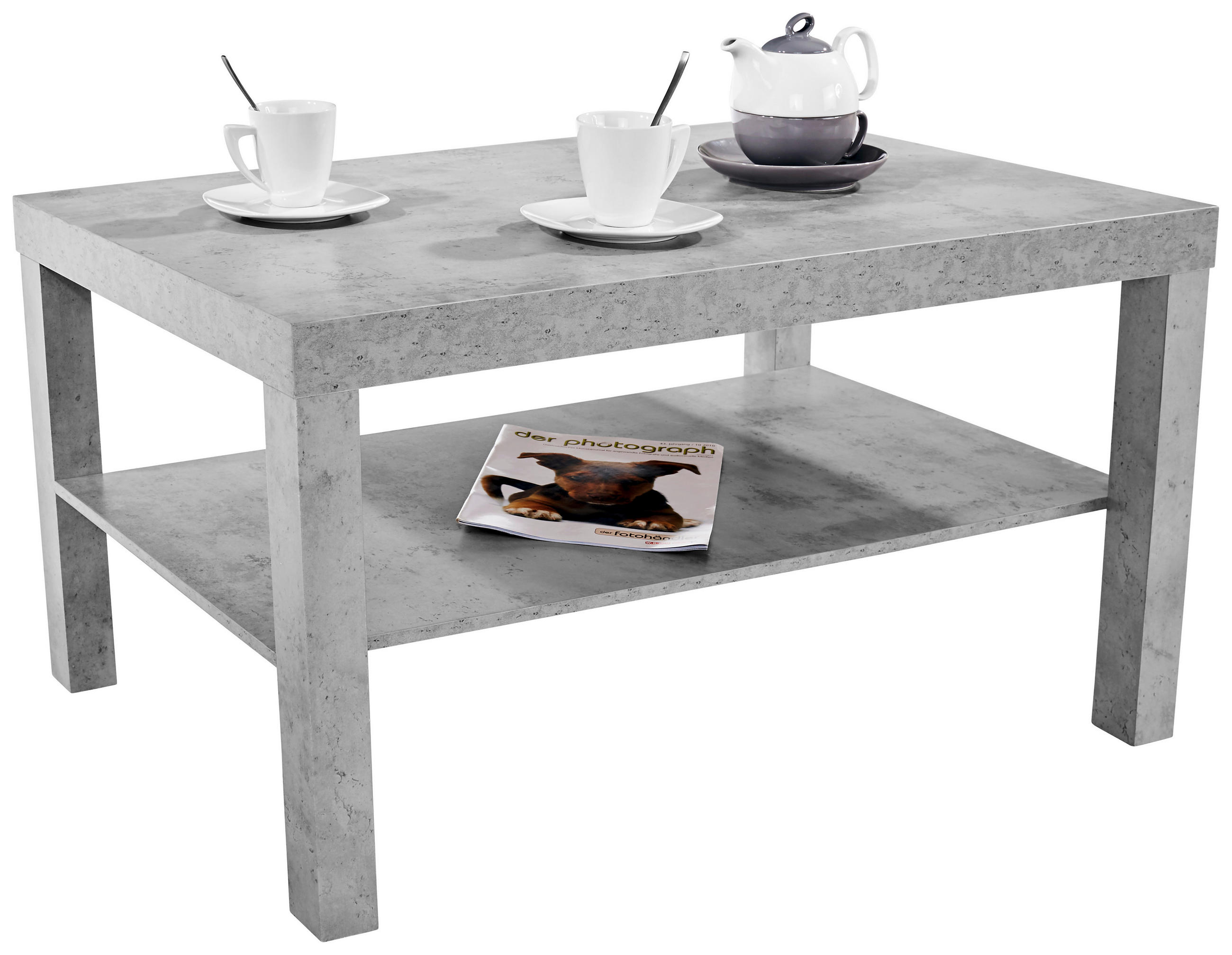 Couchtisch mit Ablagefach Light, Betonoptik Hell