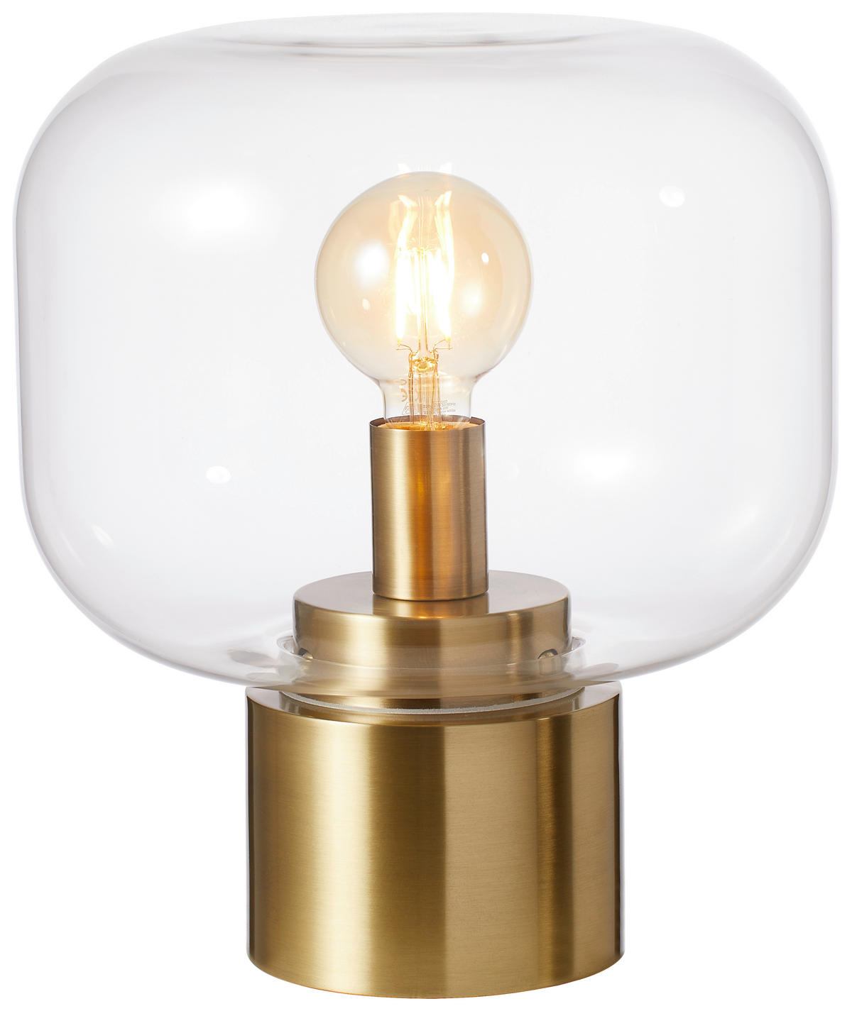 TISCHLEUCHTE 29,5/33,5 cm   - Klar/Bronzefarben, Trend, Glas/Metall (29,5/33,5cm) - Light & Living