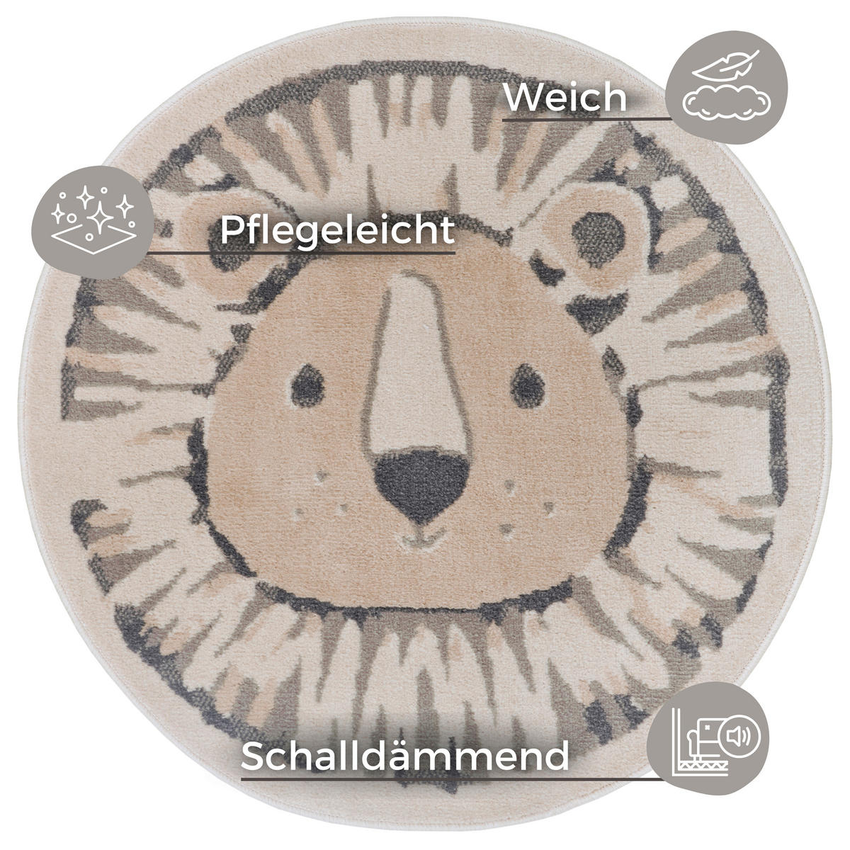 KINDERTEPPICH 140 cm Adventures  - Creme/Grau, Design, Kunststoff/Textil (140cm)