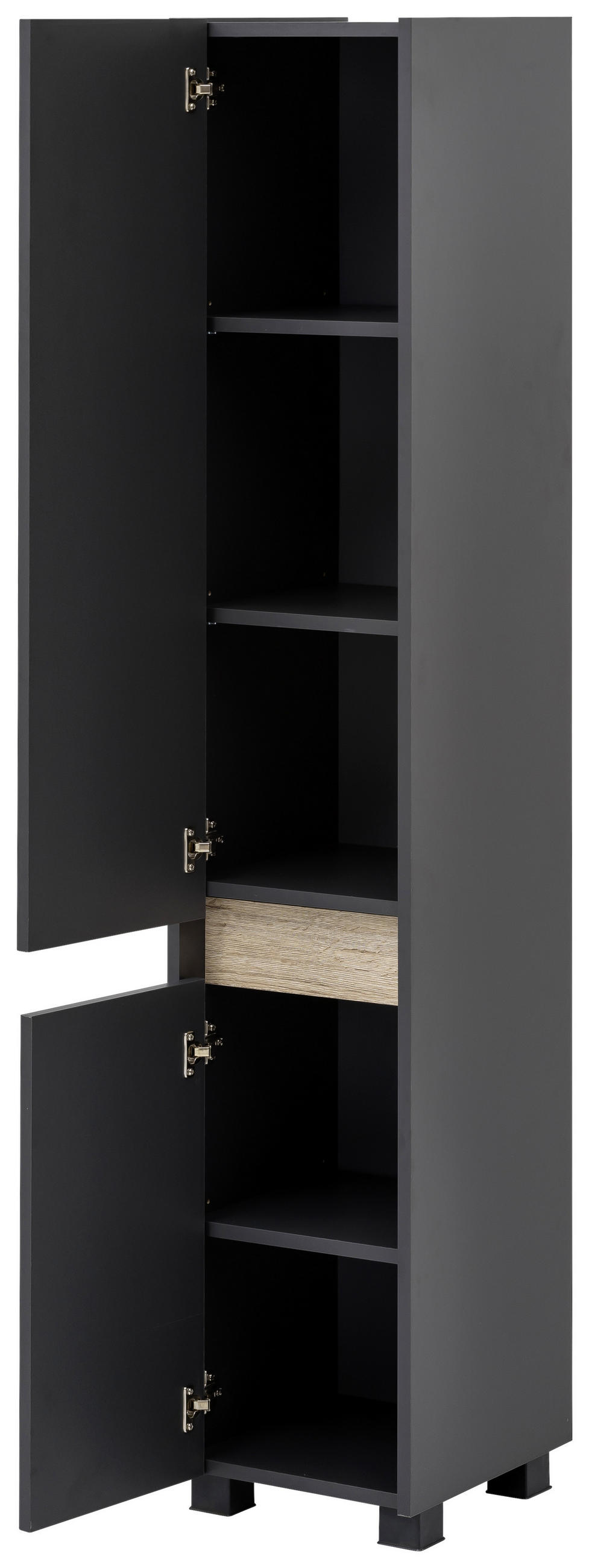HOCHSCHRANK 30,2/164,5/33 cm  - Eichefarben/Anthrazit, MODERN, Holzwerkstoff/Kunststoff (30,2/164,5/33cm) - home24