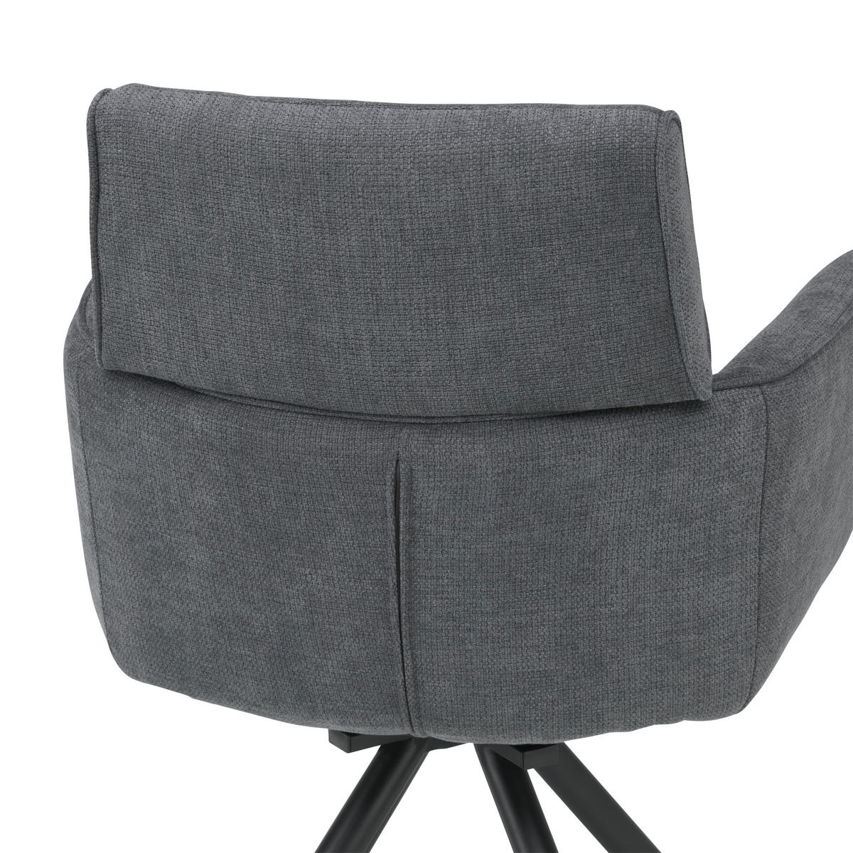 ARMLEHNSTUHL  in Eisen Webstoff  - Anthrazit/Schwarz, KONVENTIONELL, Textil/Metall (62/89/62cm) - Livetastic