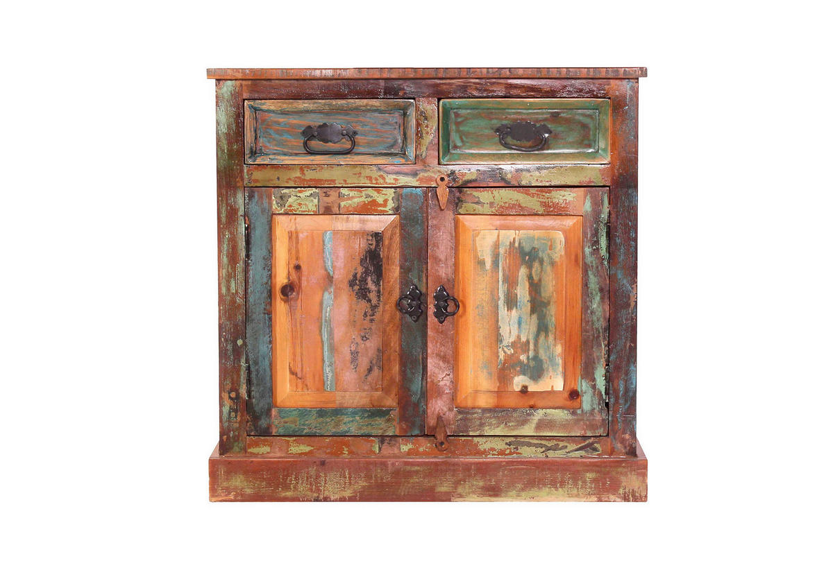 KOMMODE , 80/40/80 cm, 2 Schublade(n)  - Multicolor/Schwarz, Design, Holz/Metall (80/40/80cm) - MID.YOU