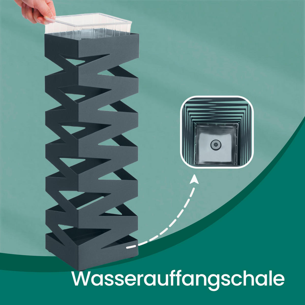 SCHIRMSTÄNDER Metall Grau  - Grau, Basics, Metall (15,5/49/15,5cm)