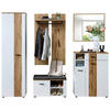 GARDEROBE 5-teilig  in 247/202/38 cm  - Eichefarben/Anthrazit, Basics, Glas/Holzwerkstoff (247/202/38cm) - Xora
