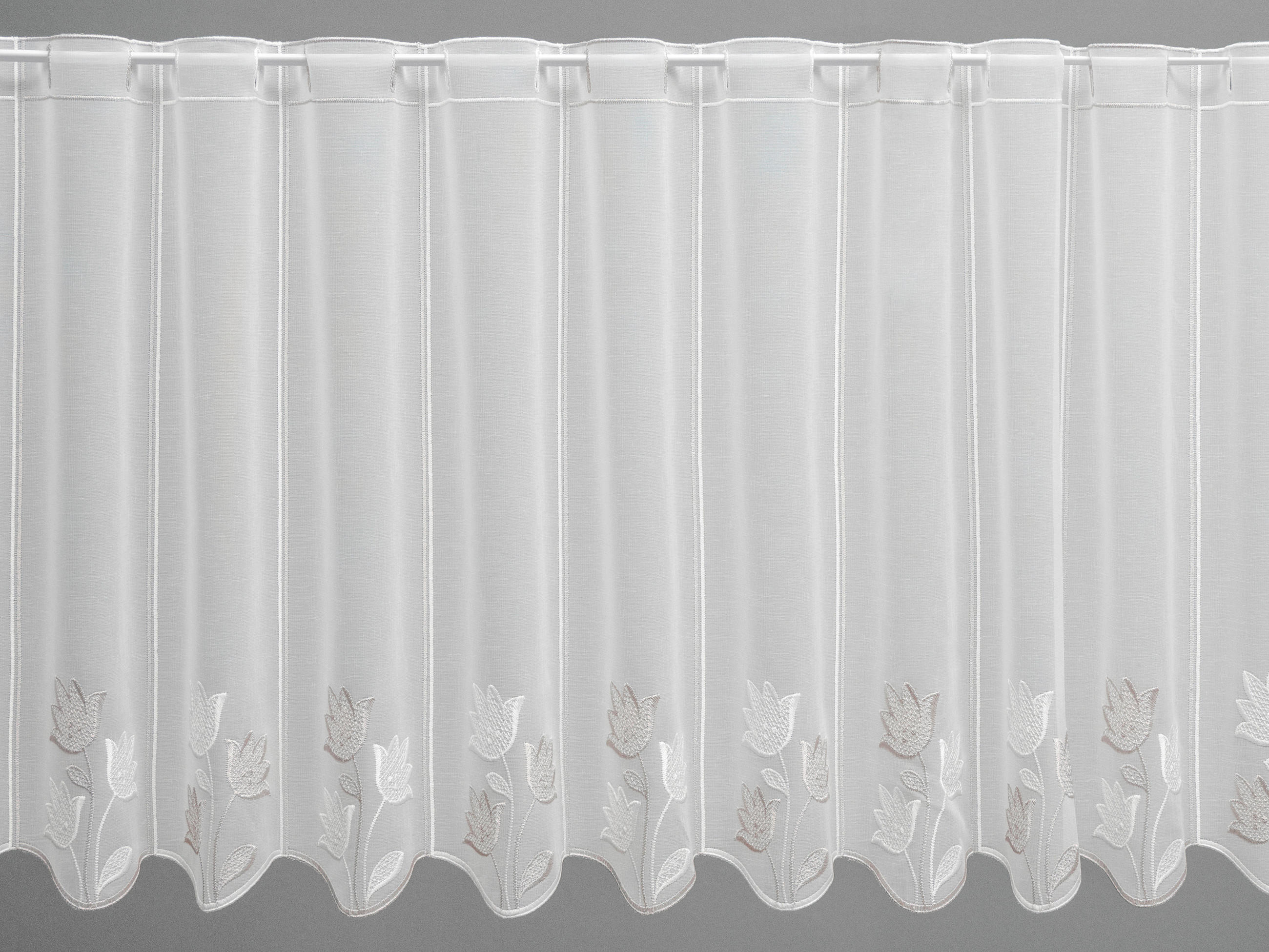 KRATKA ZAVESA           45 cm   siva, bela  - siva/bela, Basics, tekstil (45cm)