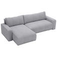 ECKSOFA in Cord Grau  - Schwarz/Grau, MODERN, Kunststoff/Textil (150/245cm) - Carryhome