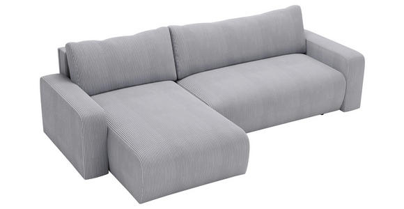 ECKSOFA in Cord Grau - Schwarz/Grau, MODERN, Kunststoff/Textil (150/245cm) - Carryhome
