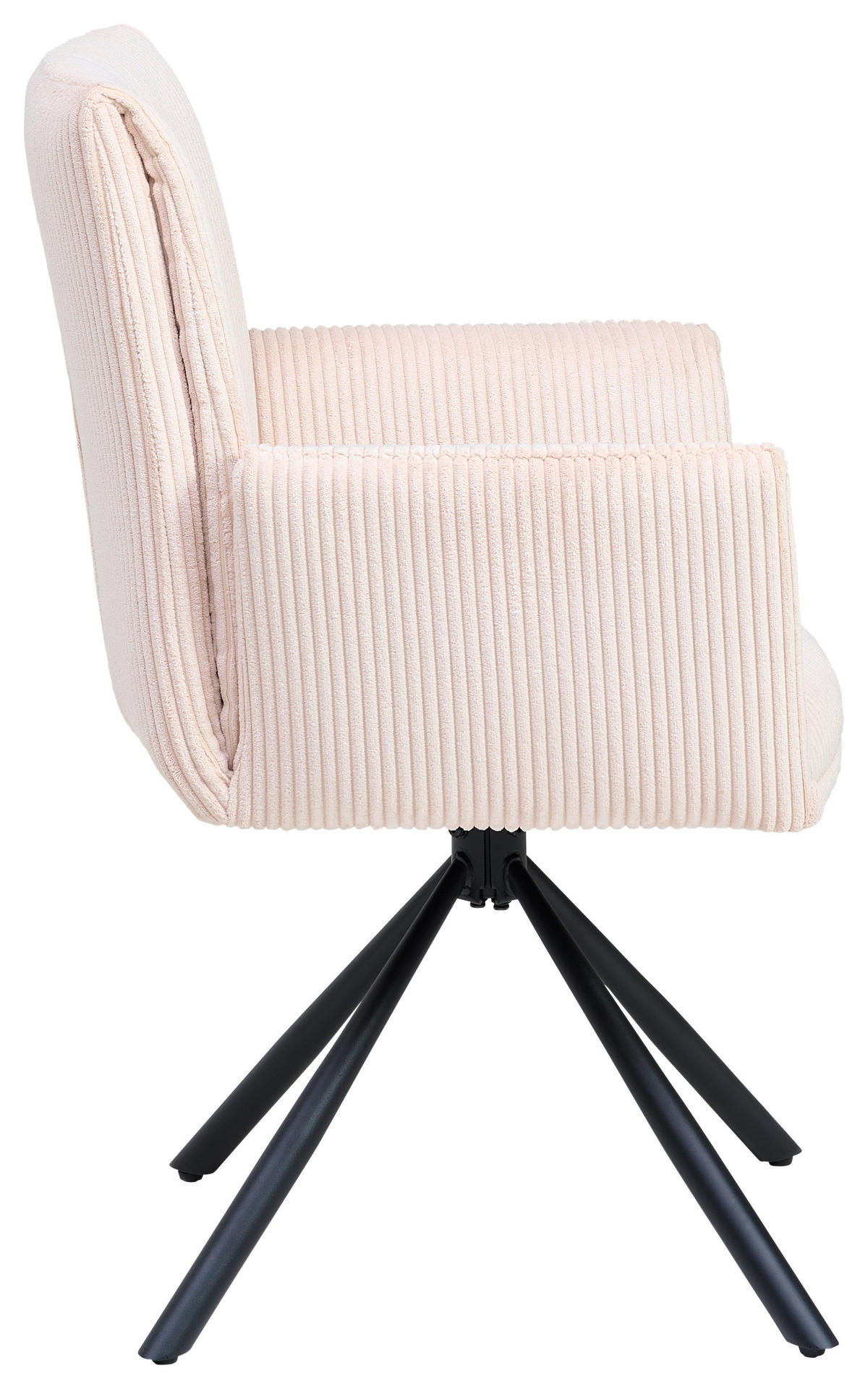 ARMLEHNSTUHL  in Eisen Cord  - Creme/Schwarz, MODERN, Textil/Metall (65/90/62cm) - MID.YOU