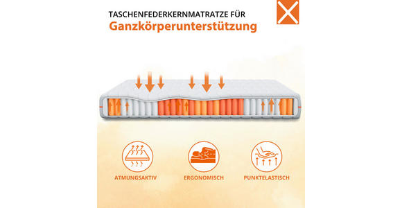 TASCHENFEDERKERNMATRATZE 160/200 cm Höhe ca. 20 cm  - Weiß, Basics, Textil (160/200cm) - Xora
