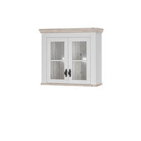 KÜCHENOBERSCHRANK 92/85/34 cm  in Weiß, Pinienfarben  - Schwarz/Weiß, Trend, Glas/Holzwerkstoff (92/85/34cm) - MID.YOU