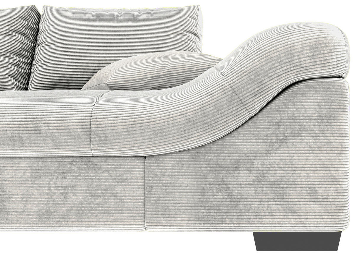 ECKSOFA Naturfarben Cord Zierkissen, Rückenkissen, Rücken echt  - Schwarz/Naturfarben, KONVENTIONELL, Holz/Textil (202/298cm) - Carryhome