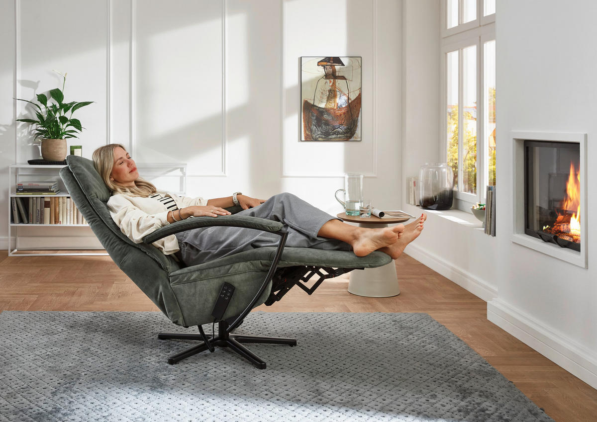 RELAXSESSEL in Textil Dunkelgrün  - Dunkelgrün/Schwarz, Design, Textil/Metall (66/112/83cm) - Beldomo Speed