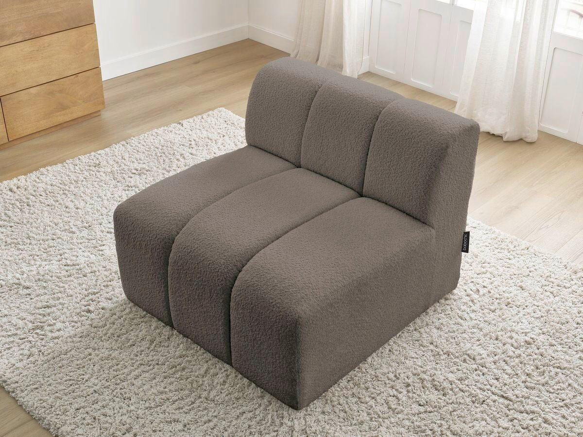 SOFAELEMENT ANNECY Bouclé Taupe  - Taupe/Schwarz, MODERN, Kunststoff/Textil (91/72/91cm)