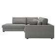 ECKSOFA Grau Cord  - Schwarz/Grau, KONVENTIONELL, Kunststoff/Textil (250/314cm) - Carryhome