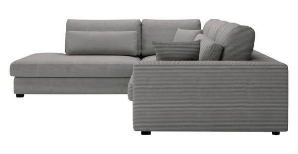 ECKSOFA Grau Cord  - Schwarz/Grau, KONVENTIONELL, Kunststoff/Textil (250/314cm) - Carryhome