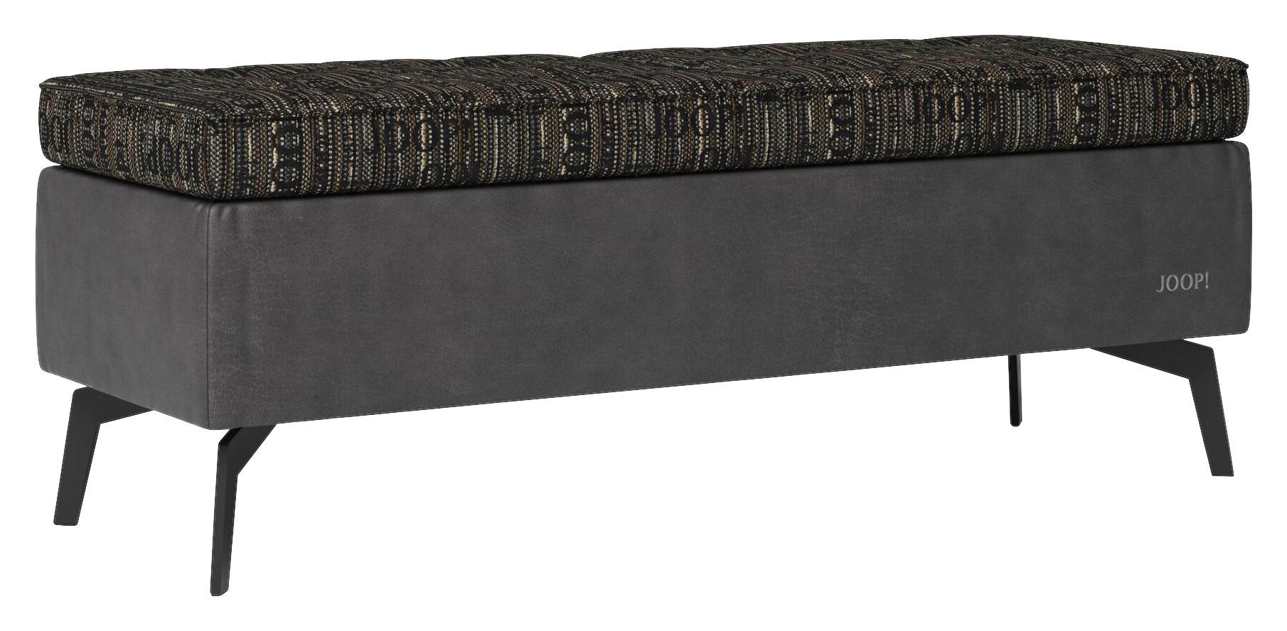 BETTBANK 143/54/51 cm   - Dunkelgrau/Schwarz, Design, Textil/Metall (143/54/51cm) - Joop!