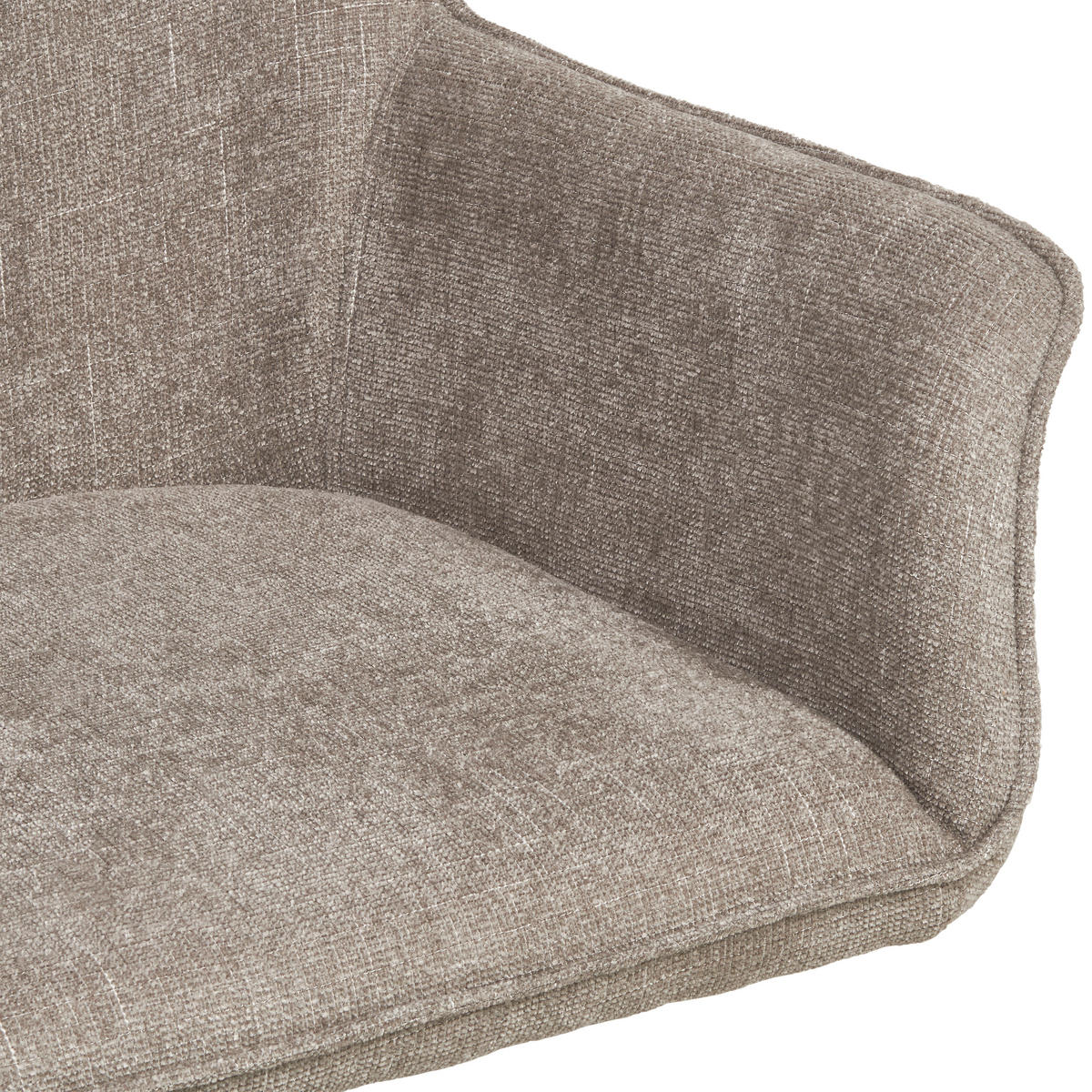 ARMLEHNSTUHL  in Eisen Leinenoptik  - Taupe/Schwarz, KONVENTIONELL, Holz/Textil (60/86.5/61cm) - MID.YOU