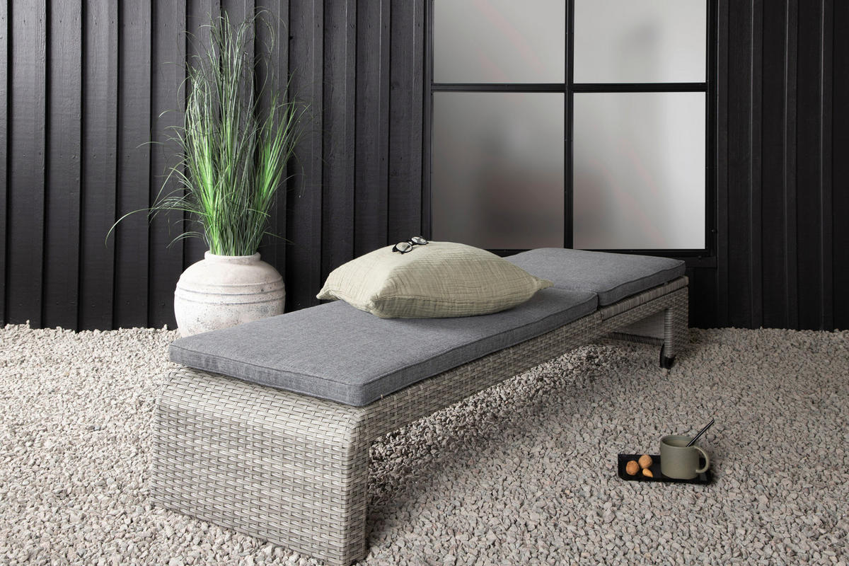 SONNENLIEGE 60/32/196 cm  - Grau, KONVENTIONELL, Kunststoff/Textil (60/32/196cm) - Gardenson