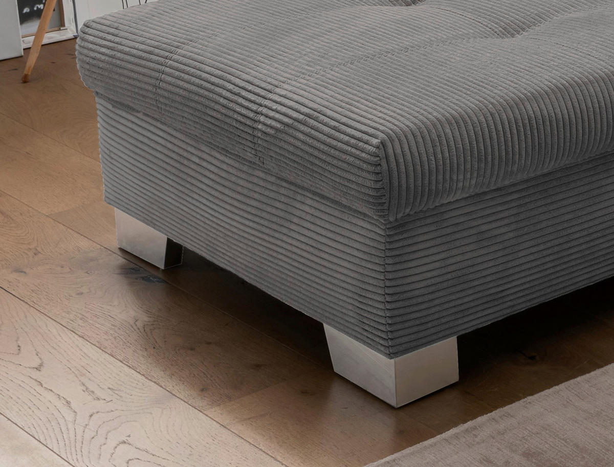 KUTNA GARNITURA tekstil  siva   - srebrne boje/siva, Design, tekstil/drvo (190/250cm) - MID.YOU
