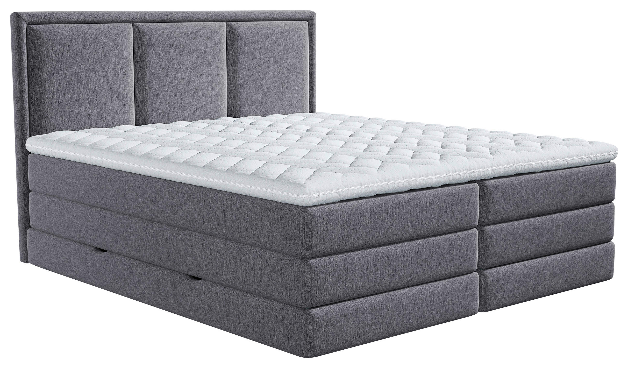 BOXSPRINGBETT 200/200 cm  in Dunkelgrau  - Dunkelgrau, Design, Holzwerkstoff/Kunststoff (200/200cm) - MID.YOU
