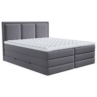 BOXSPRINGBETT 180/200 cm  in Dunkelgrau  - Dunkelgrau, Design, Kunststoff/Textil (180/200cm) - MID.YOU