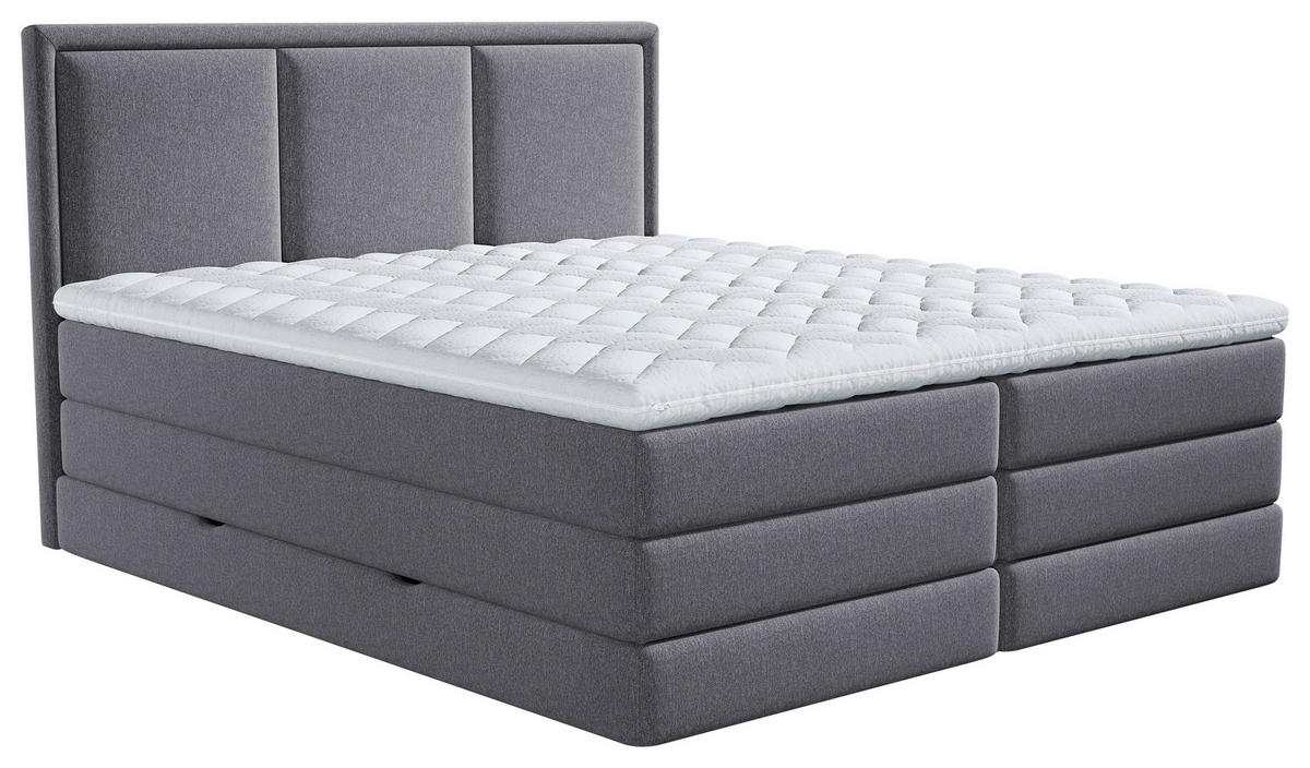 BOXSPRINGBETT 180/200 cm  in Dunkelgrau  - Dunkelgrau, Design, Kunststoff/Textil (180/200cm) - MID.YOU