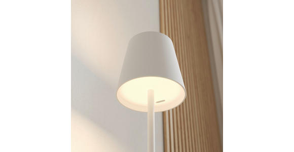 AKKU-STEHLEUCHTE 22/130 cm    - Weiß, Design, Kunststoff/Metall (22/130cm) - Novel