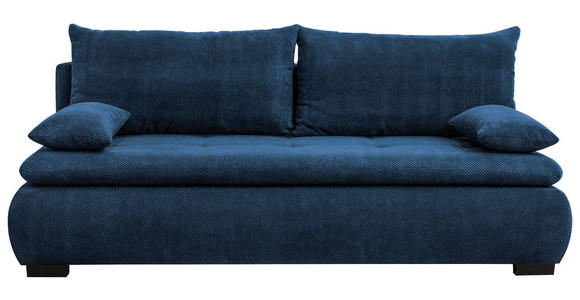 SCHLAFSOFA in Webstoff, Plüsch Dunkelblau  - Schwarz/Dunkelblau, KONVENTIONELL, Textil (203/72-96/98cm) - Novel