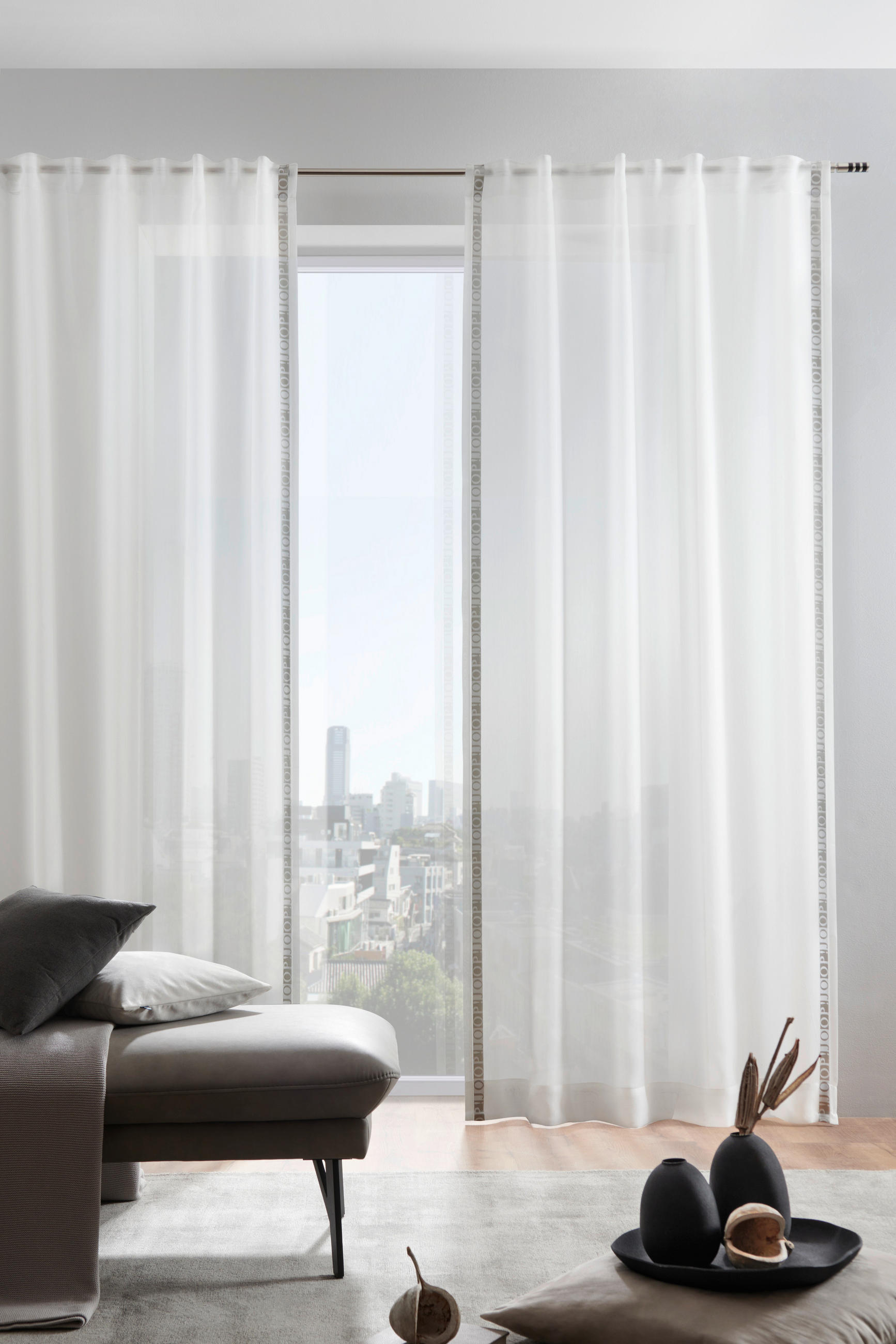 FERTIGVORHANG blickdicht  - Weiß, Design, Textil (130/250cm) - Joop!