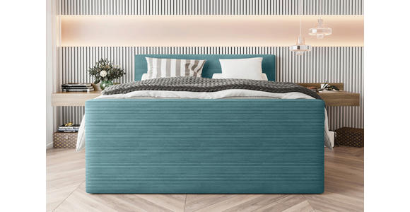 BOXSPRINGBETT 180/200 cm  in Türkis  - Türkis/Schwarz, KONVENTIONELL, Textil/Metall (180/200cm) - Carryhome