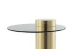 BEISTELLTISCH rund Grau, Goldfarben  - Goldfarben/Grau, Design, Glas/Metall (46/46/52cm)