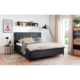 POLSTERBETT Lattenrost, Bettkasten Schwarz 140/200 cm  - Birkefarben/Schwarz, KONVENTIONELL, Holz/Textil (140/200cm) - Carryhome
