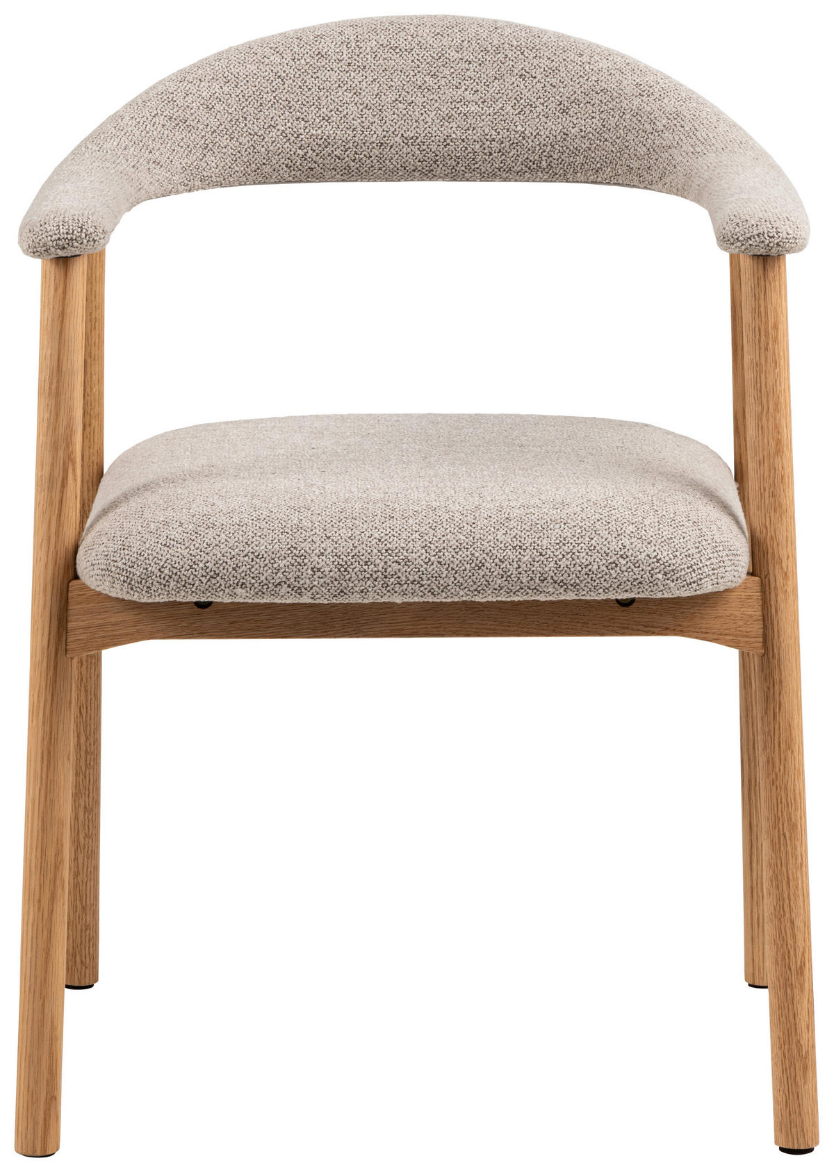 ARMLEHNSTUHL  in Bouclé  - Greige/Eichefarben, Trend, Holz/Textil (56/75,5/54cm) - MID.YOU