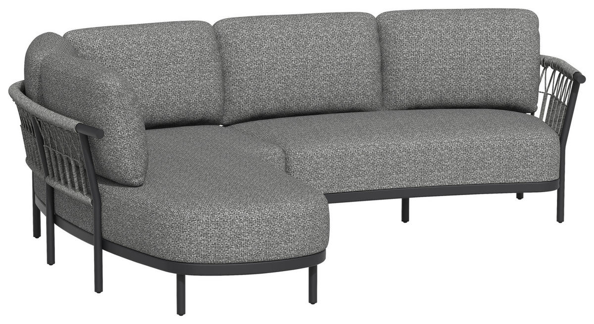 LOUNGEGARNITUR  - Grau, Basics, Textil/Metall (214/287cm) - Tierra Outdoor