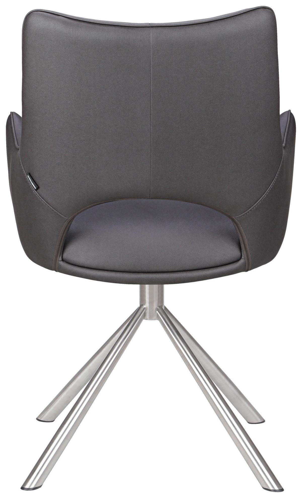 ARMLEHNSTUHL  in Edelstahl Mikrofaser  - Edelstahlfarben/Dunkelgrau, Design, Textil/Metall (59/88,5/62cm) - Carryhome